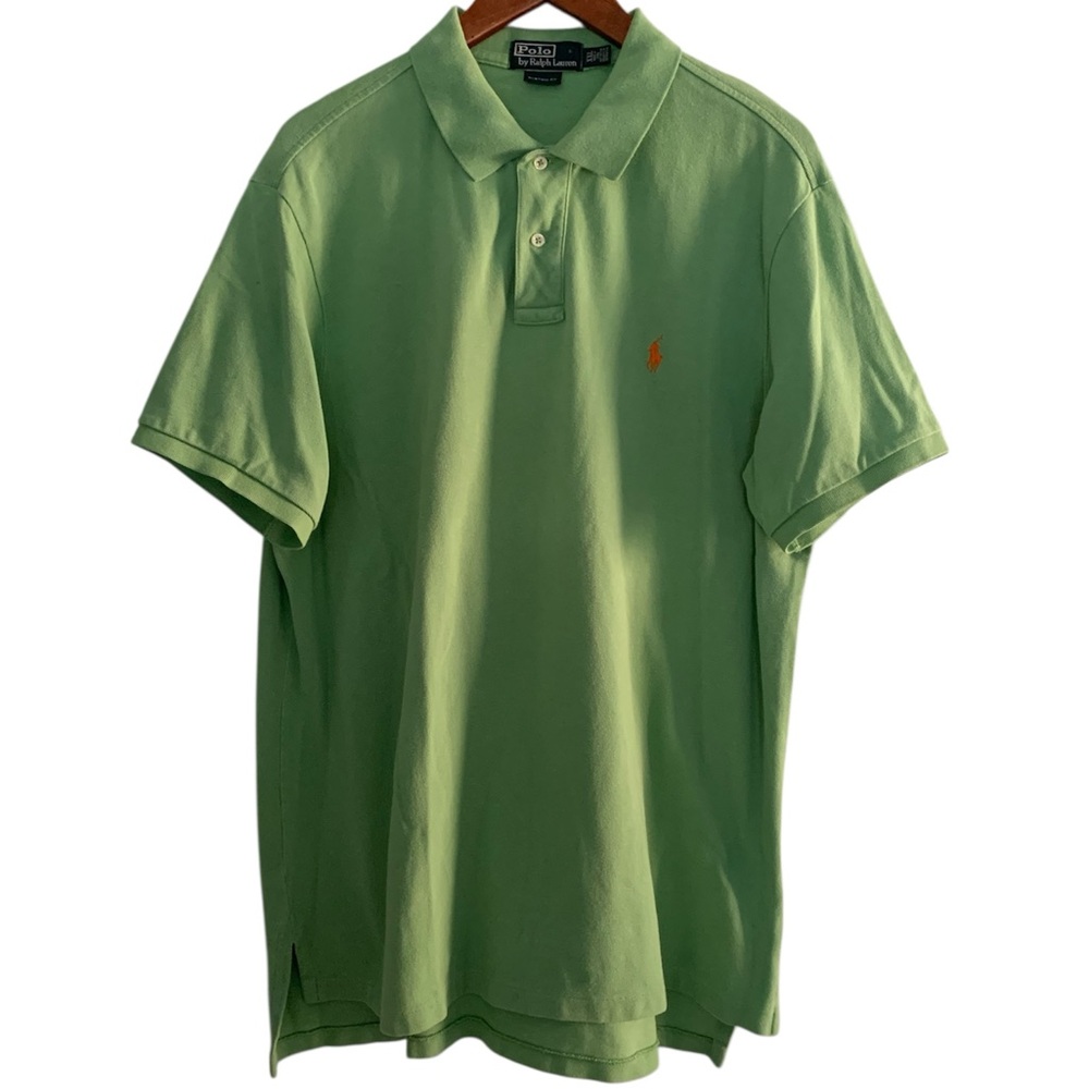 Polo by Ralph Lauren Men's Cotton Polo Shirt in Green with Red Logo Men Size XXL